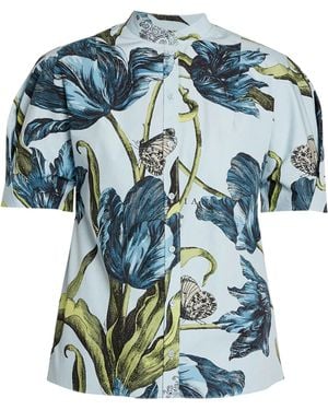 Erdem Floral Print Short Sleeve Shirt - Blue