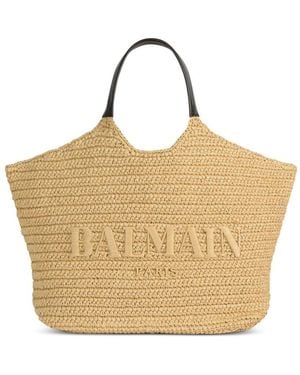 Balmain Large Crochet Tote Bag - Natural