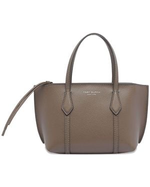 Tory Burch Perry Mini Leather Tote - Brown
