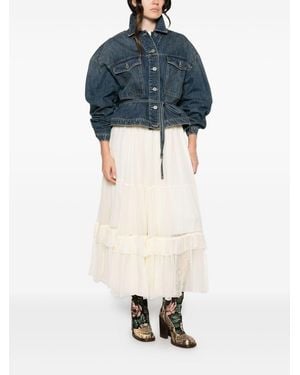 Chloé Silk Long Skirt - Blue