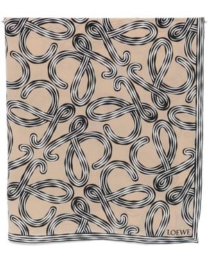 Loewe Printed Silk Scarf - Natural