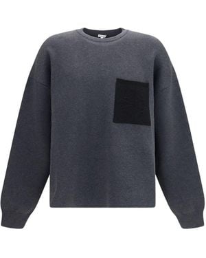 Loewe Anagram Cotton Blend Crewneck Sweater - Blue