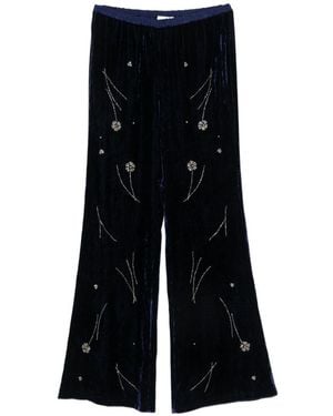 forte_forte Embroidered Velvet Trousers - Black