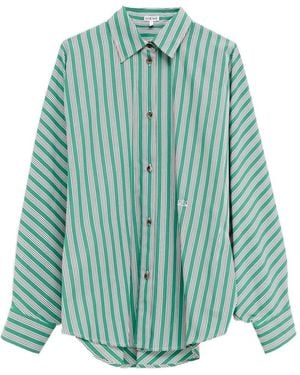 Loewe Camicia Di Cotone A Righe - Verde