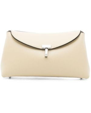 TOTEME T-Lock Mini Leather Clutch - Natural