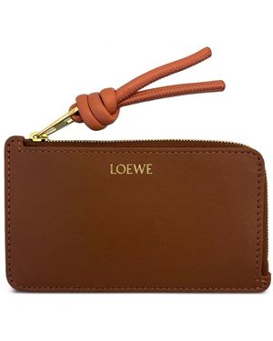 Loewe Knot Leather Card Case - Brown