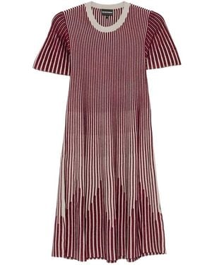 Emporio Armani Striped Midi Dress - Purple