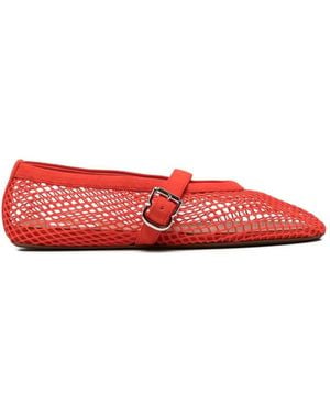 Alaïa Fishnet Ballet Flats - Red