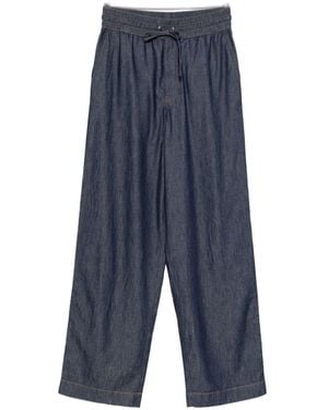 Loewe Denim Wide-Leg Trousers - Blue