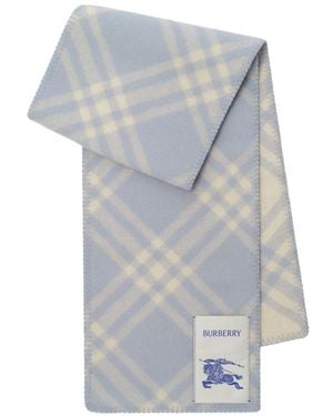 Burberry Check Wool Scarf - Grey