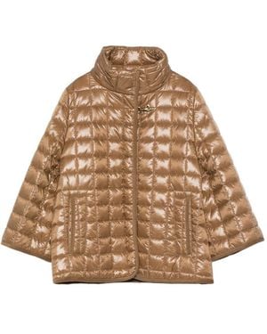 Fay Nylon Quilted Cape - Natural