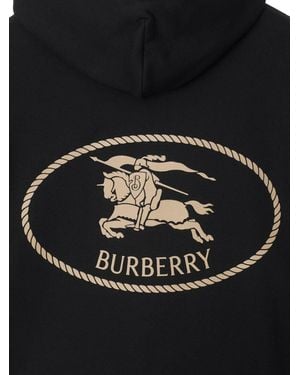 Burberry Ekd Logo Cotton Hoodie - Black