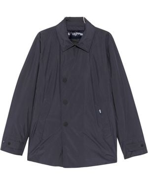 Add Button-Up Logo-Patch Coat - Blue