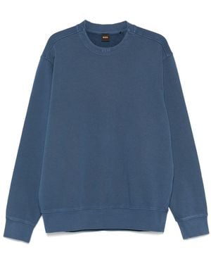BOSS Sweatshirt With Embroidered Logo - Blue