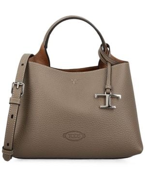 Tod's T Timeless Micro Leather Handbag - Brown