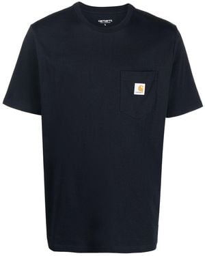 Carhartt Logo Cotton T-Shirt - Blue