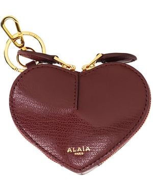 Alaïa Le Coeur Leather Coin Case - Red