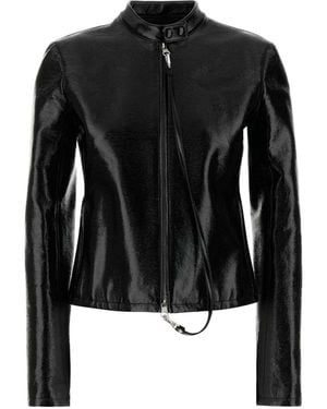 Courreges Vinyl Biker Jacket - Black