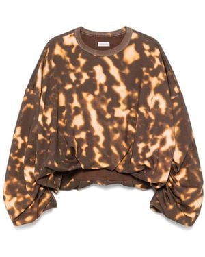 Dries Van Noten Hannet Printed Cotton Sweatshirt - Brown