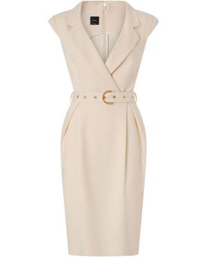 Pinko Dress With Belt - Natural