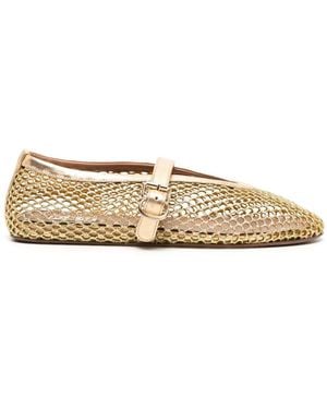 Alaïa Fishnet Ballet Flats - Natural