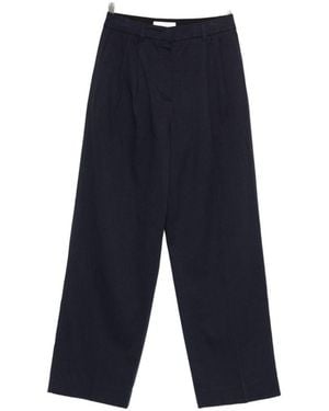 DUNST Cotton Blend Chino Trousers - Blue