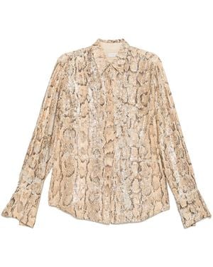 Dries Van Noten 01620-Celina Bis Emb 1482 W.W.Shirt - Natural