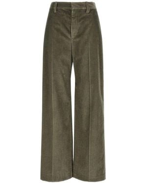Brunello Cucinelli Velvet Wide-Leg Trousers - Green