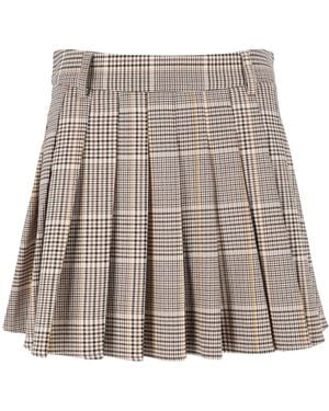 MC2 Saint Barth Blay Flannel Mini Skirt With Tartan Pattern - Brown