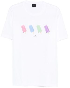 Paul Smith Regular Fit Zebra T-Shirt - White