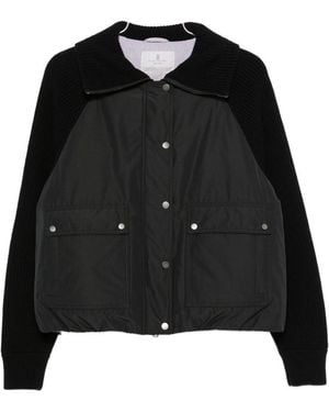 Brunello Cucinelli Taffeta And Wool Knit Down Jacket - Black