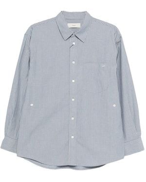 DUNST Striped Cotton Shirt - Grey