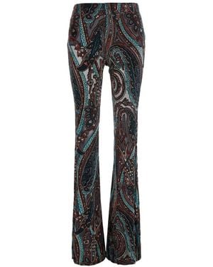 Etro Printed Flared Pants - Black
