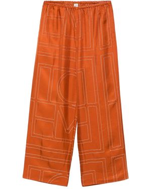 TOTEME Pantaloni Pigiama Monogram - Arancione