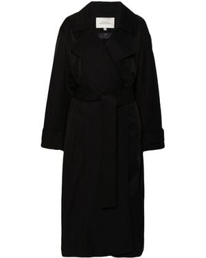 Studio Nicholson Cappotto Doppiopetto Con Cintura - Nero
