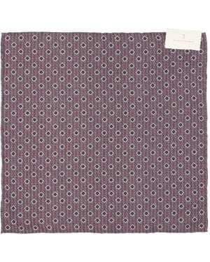 Brunello Cucinelli Jacquard Silk Scarf - Purple