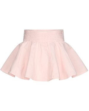 Alaïa Peplum Denim Mini Skirt - Pink