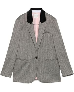 forte_forte Single-Breasted Blazer Jacket - Grey