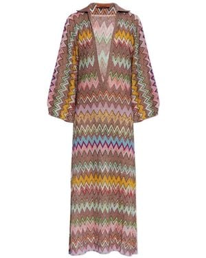 Missoni Zig Zag Long Cover Up - White