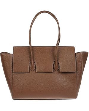 ROUNN Felice Flap Leather Tote Bag - Brown
