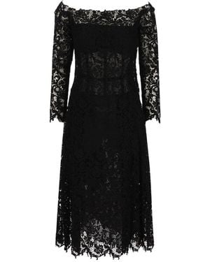 Fendi Macramé Lace Midi Dress - Black
