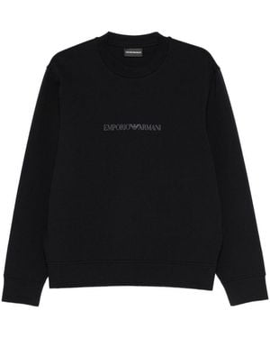 Emporio Armani Logo Cotton Sweatshirt - Black