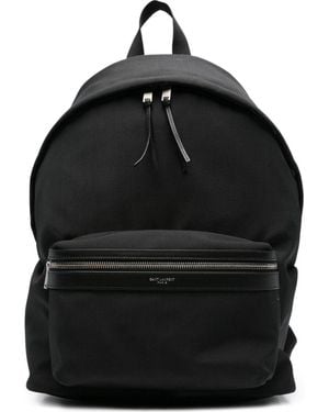 Saint Laurent City Canvas Backpack - Black