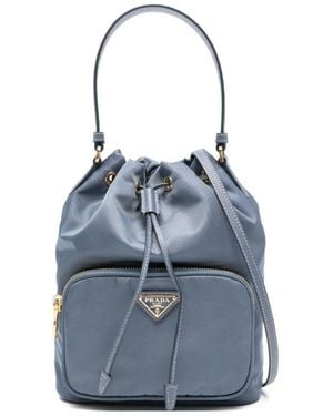 Prada Duet Re-Nylon Bucket Bag - Blue