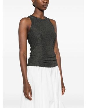 Brunello Cucinelli Metallic-Effect Sleeveless Top - Grey