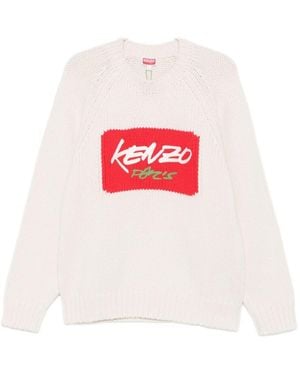 KENZO X Futura 2000' Wool Jumper With Graffiti Typography - White