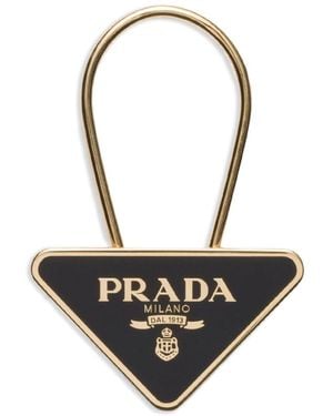 Prada Lacquered Keyring - White