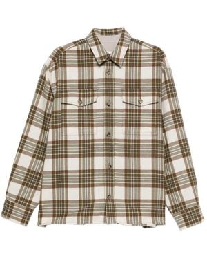 Ami Paris Wool Checked Overshirt - Natural