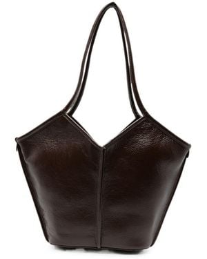 Hereu Calella Small Leather Tote Bag - Black