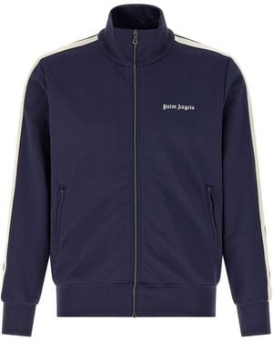 Palm Angels Sweatshirt With Logo - Blue